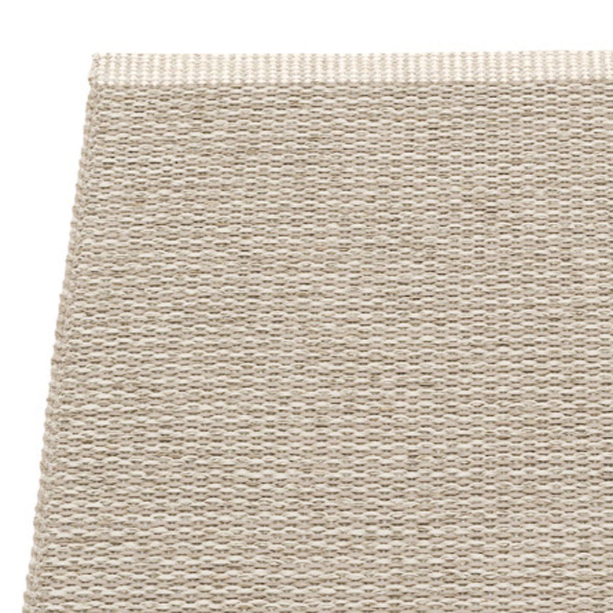 Mono Dark Linen Rug by Pappelina, showing closeup view of mono dark linen rug.