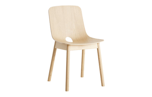 Mono Dining Chair by Woud - White Pigmented Lacquered Oak Wood.