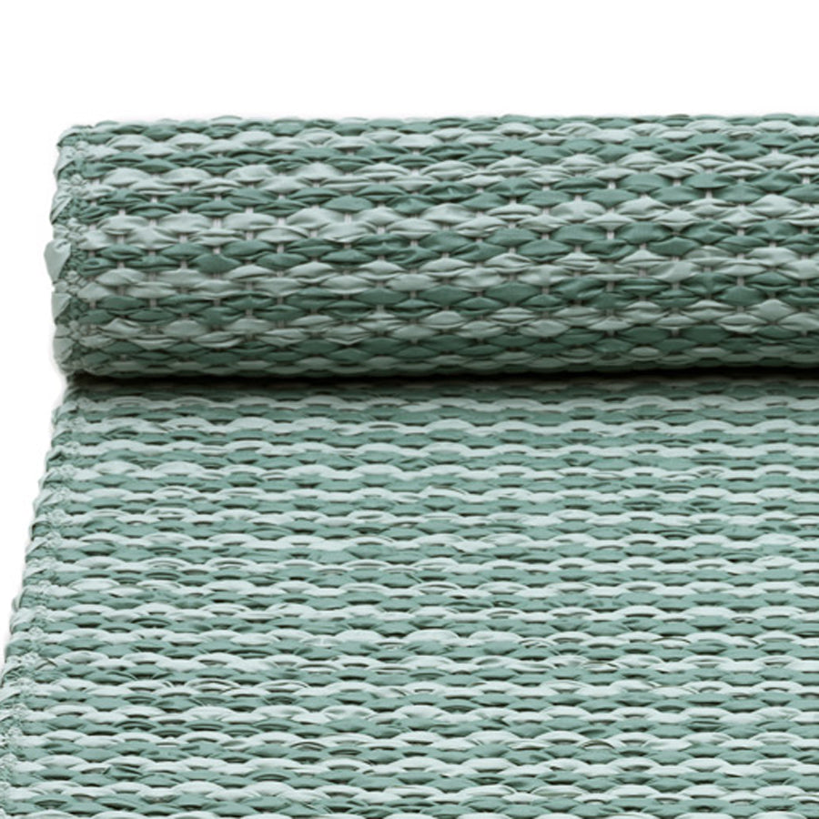 Mono Jade & Pale Turquoise Rug by Pappelina, showing closeup view of mono jade & pale turquoise rug.