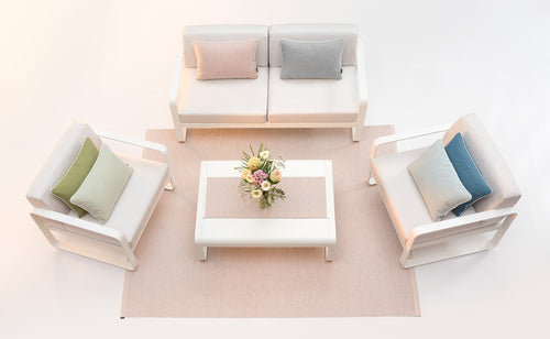 Mono Pale Rose & Ballet Rug by Pappelina, showing top view of mono pale rose & ballet rug in live shot.