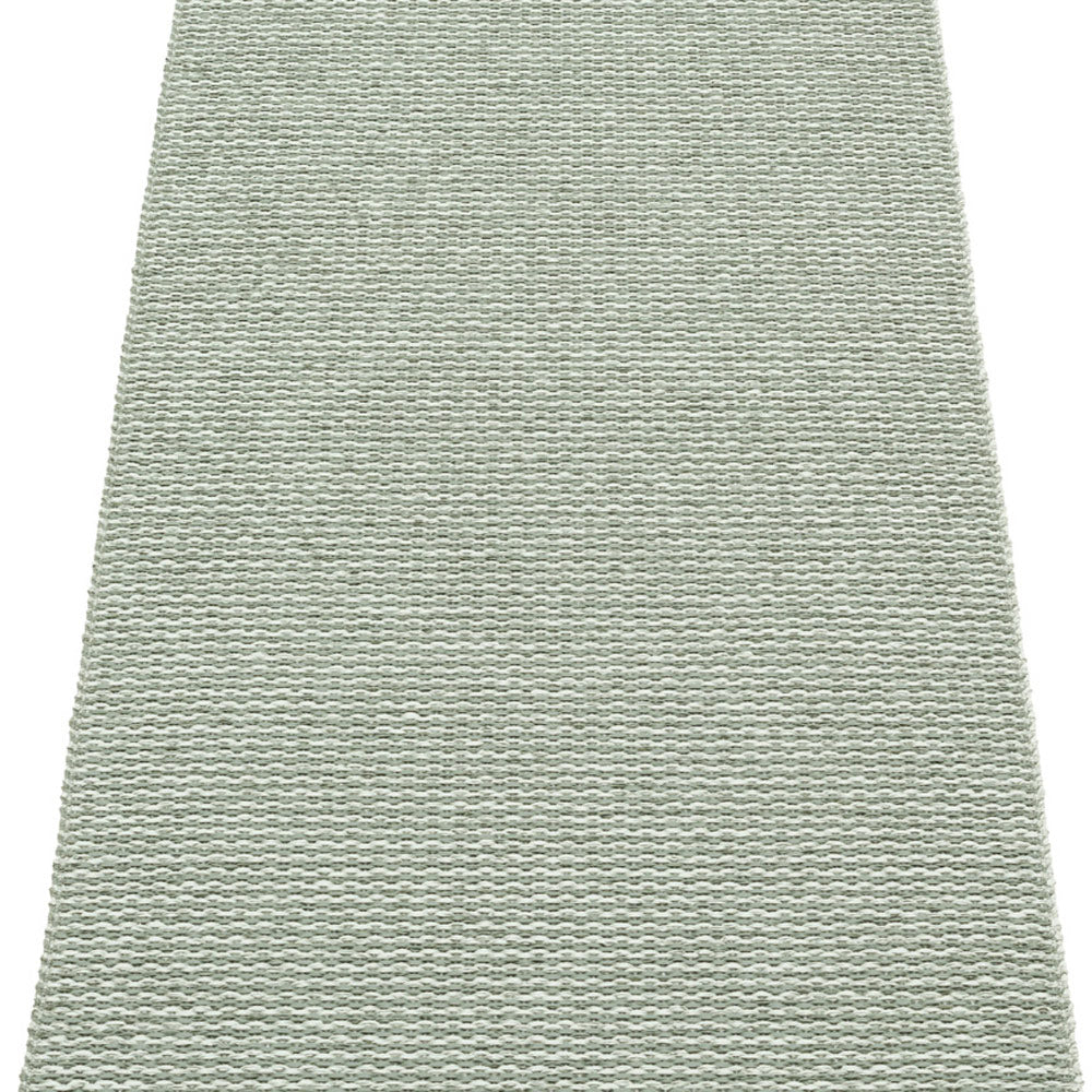 Mono Sage & Army Rug by Pappelina, showing detail view of mono sage & army rug.