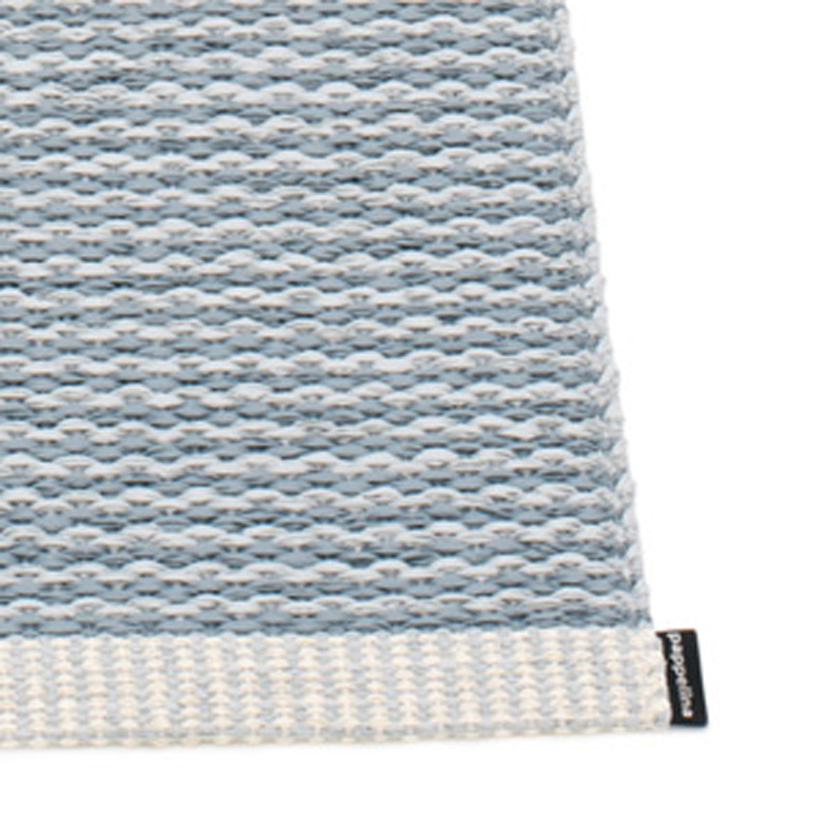 Mono Storm & Light Grey Runner Rug by Pappelina, showing closeup view of mono storm & light grey runner rug.