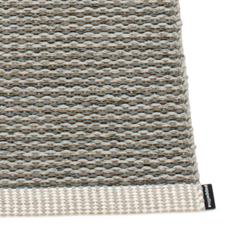 Mono Warm Grey & Charcoal Rug by Pappelina, showing closeup view of mono warm grey & charcoal rug.