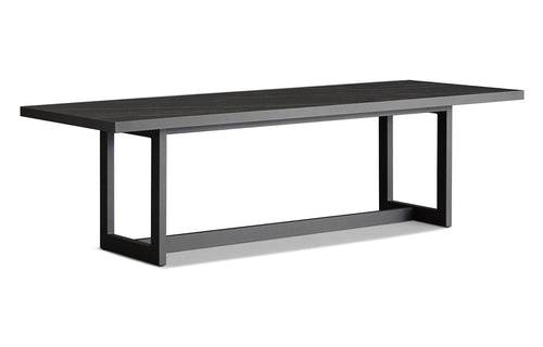 Montauk Dining Table by Harbour - Asteroid Aluminum + Laminam Noir.