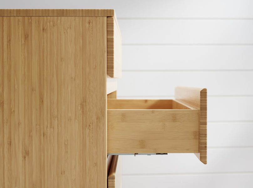 Monterey Bedroom Collection by Greenington, showing closeup view of monterey bedroom collection in live shot.