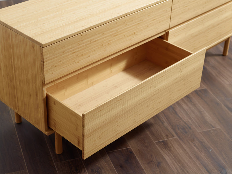 Monterey Bedroom Collection by Greenington, showing closeup view of monterey bedroom collection in live shot.