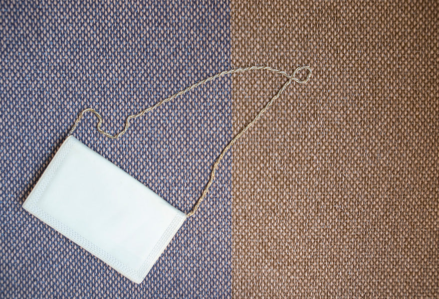 Moor Woven Plastic Rug by Brita, showing closeup view of moor woven plastic rug in live shot.