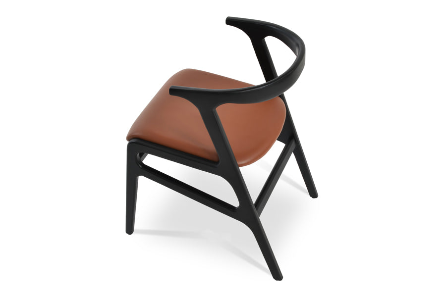 Morelato Arm Dining Chair by SohoConcept, showing back angle view of arm dining chair.