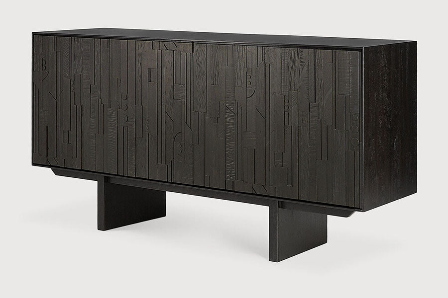 Mosaic Sideboard by Ethnicraft - showing side view of sideboard.