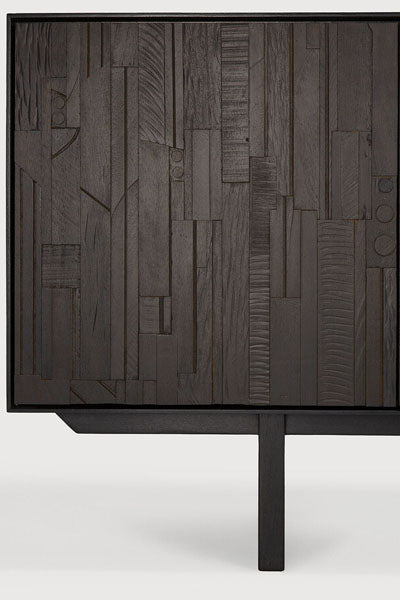 Mosaic Sideboard by Ethnicraft, showing closeup view of sideboard.