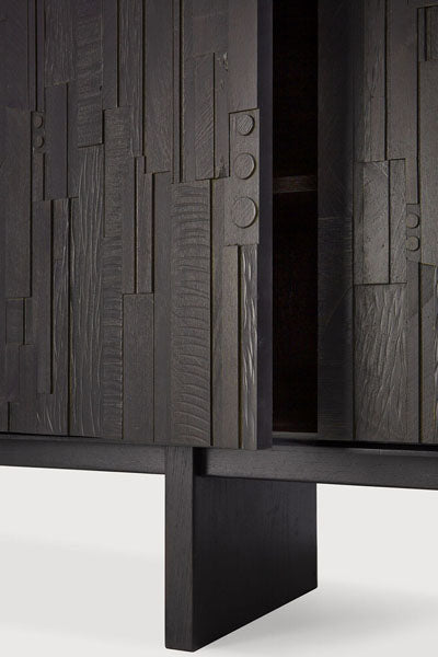 Mosaic Sideboard by Ethnicraft, showing closeup view of sideboard.