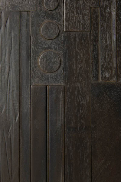 Mosaic Sideboard by Ethnicraft, showing closeup view of sideboard.