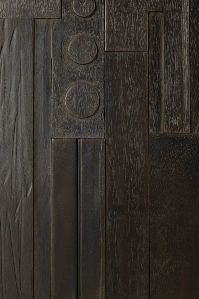 Mosaic TV Cupboard by Ethnicraft, showing closeup view of cupboard.