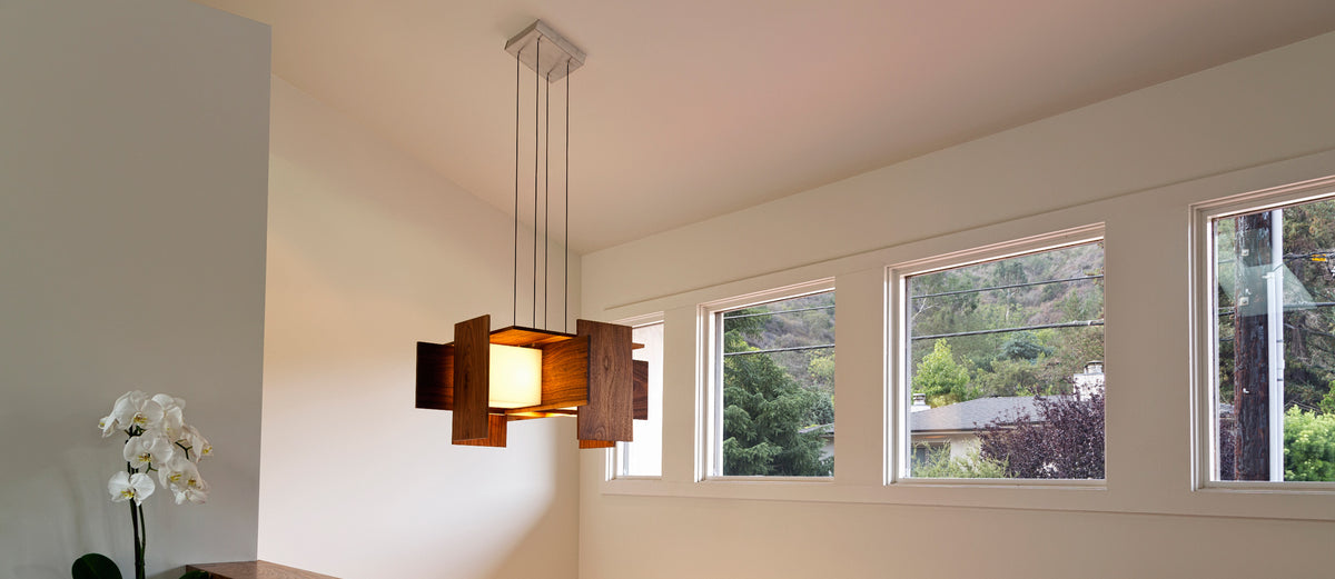 Muto LED Pendant by Cerno, showing muto led pendant in live shot.