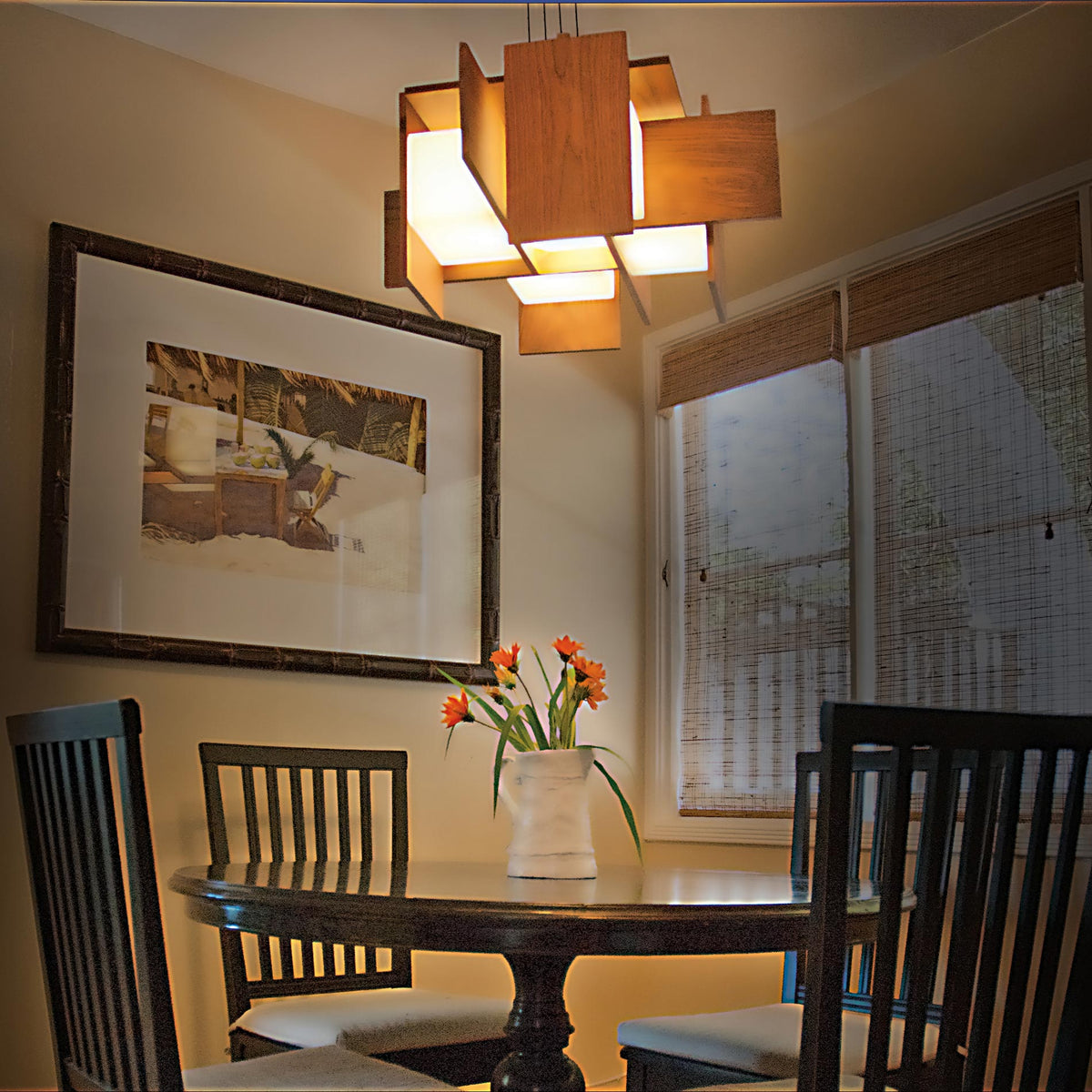 Muto LED Pendant by Cerno, showing muto led pendant in live shot.