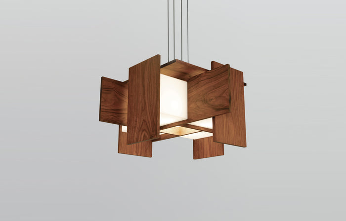 Muto LED Pendant by Cerno - Walnut Wood.