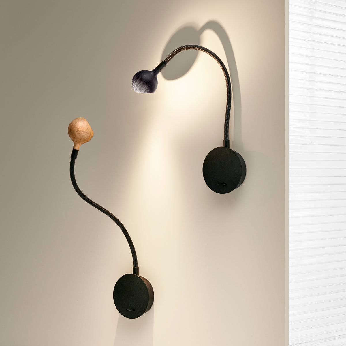 N Ocho Wall Lamp by Marset, showing n ocho wall lamps in live shot.