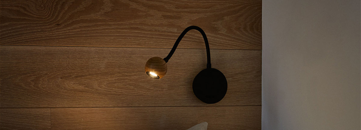 N Ocho Wall Lamp by Marset, showing n ocho wall lamp in live shot.