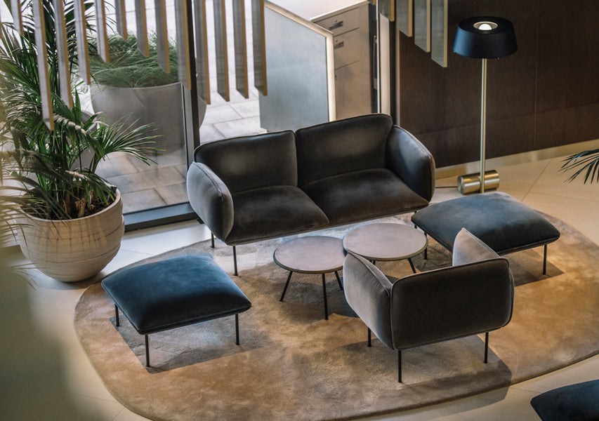 Nakki Ottoman by Woud, showing nakki ottomans in live shot.