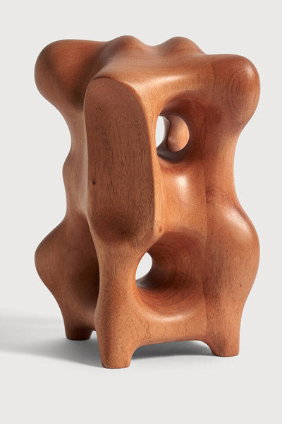 Natural Organic Sculpture by Ethnicraft, showing front view of sculpture.