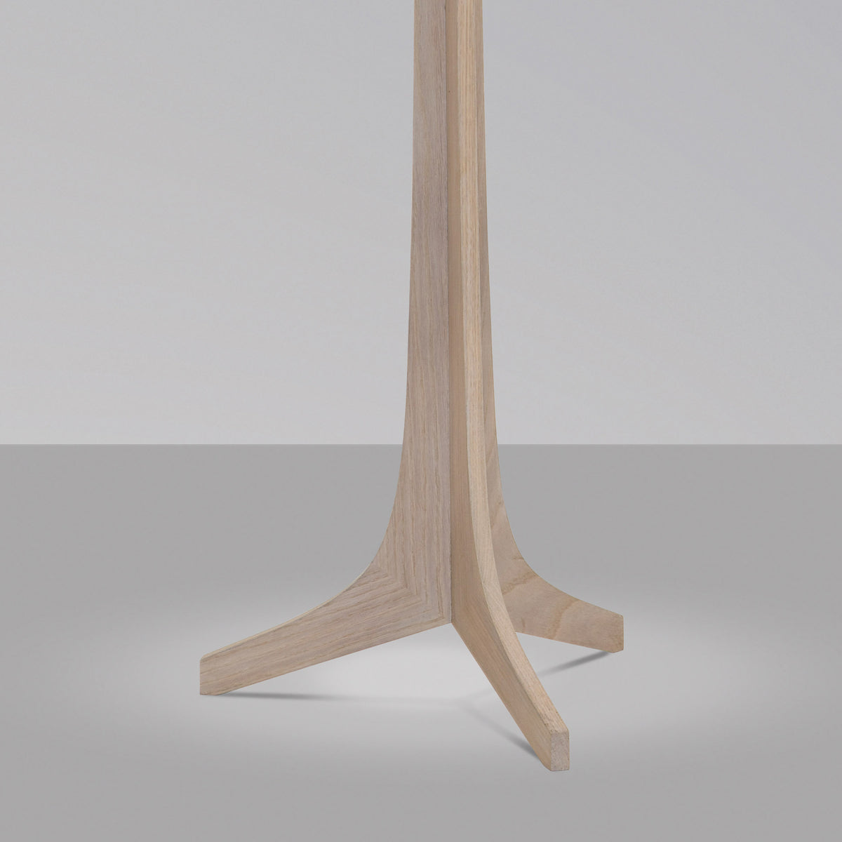 Nauta LED Floor Lamp by Cerno, showing closeup view of nauta led floor lamp in white washed oak.