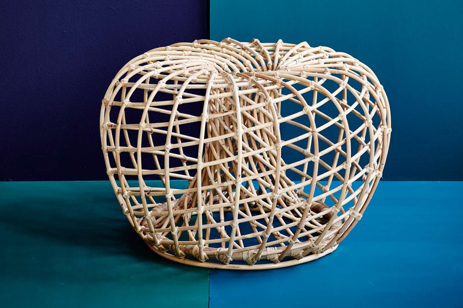 Nest Indoor Coffee Table/Footstool by Cane-Line, showing nest indoor coffee table/footstool in live shot.