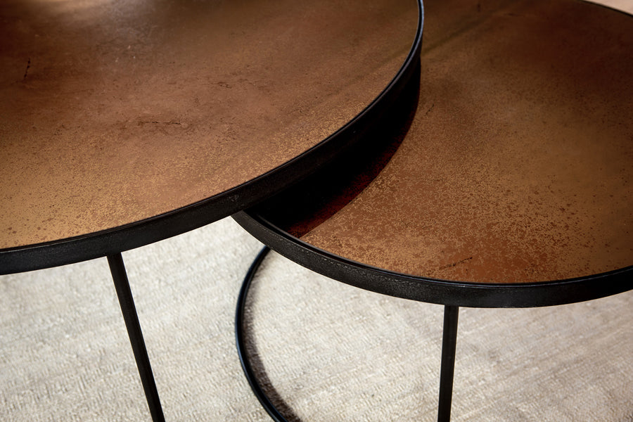 Nesting Coffee Table (Set of 2) by Ethnicraft, showing closeup view of coffee table set of 2 in live shot.