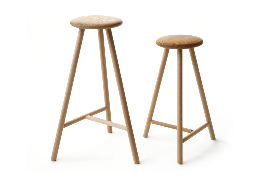 Linea Perch Bar Stool by Nikari, showing linea perch bar stool with perch high bar stool in natural oil oak.