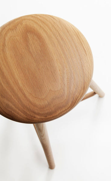 Linea Perch Bar Stool by Nikari, showing top view of linea perch bar stool in natural oil oak.