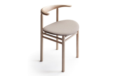 Linea RMT3 Chair by Nikari - Ash with Oak Coloured Stain, Fabric 1: Roccia By Fidivi.