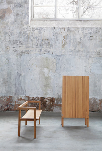 Storia Konstruktio Bench by Nikari, showing storia konstruktio bench without seat pad in live shot.
