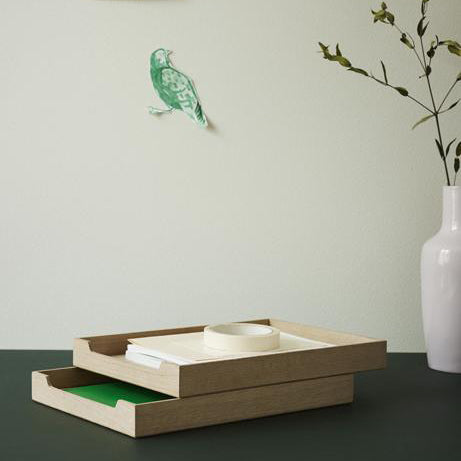 Nomad Letter Tray by Skagerak, showing nomad letter tray in live shot.