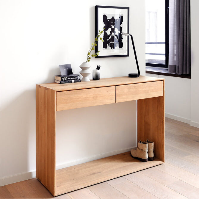 Nordic Console by Ethnicraft, showing nordic oak console in live shot.