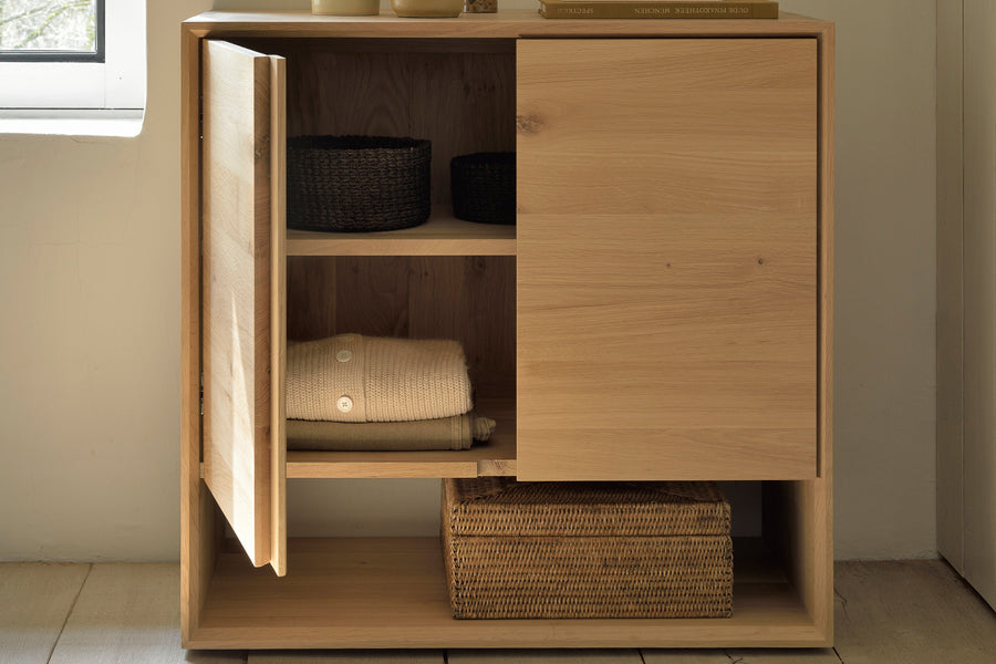 Nordic Sideboard by Ethnicraft, showing nordic oak sideboard in live shot.