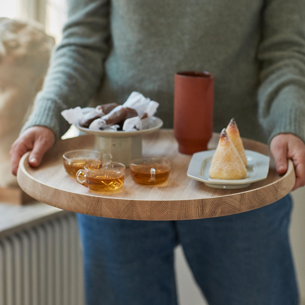 Nordic Tray by Skagerak, showing nordic tray in live shot.