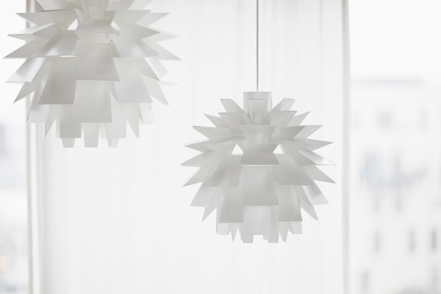 Norm Pendant Lamp by Normann Copenhagen, showing norm pendant lamps in live shot.
