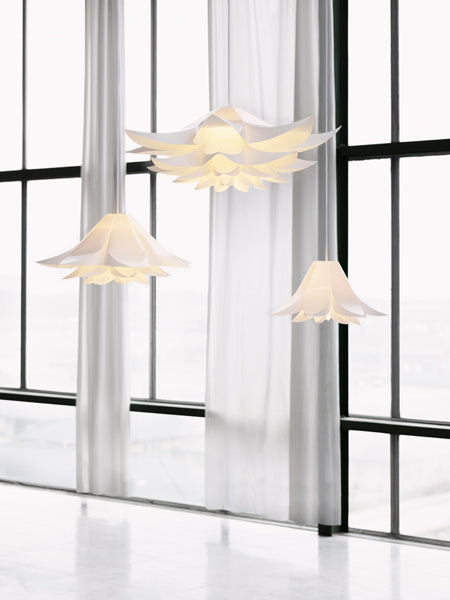 Norm Pendant Lamp by Normann Copenhagen, showing norm pendant lamps in live shot.