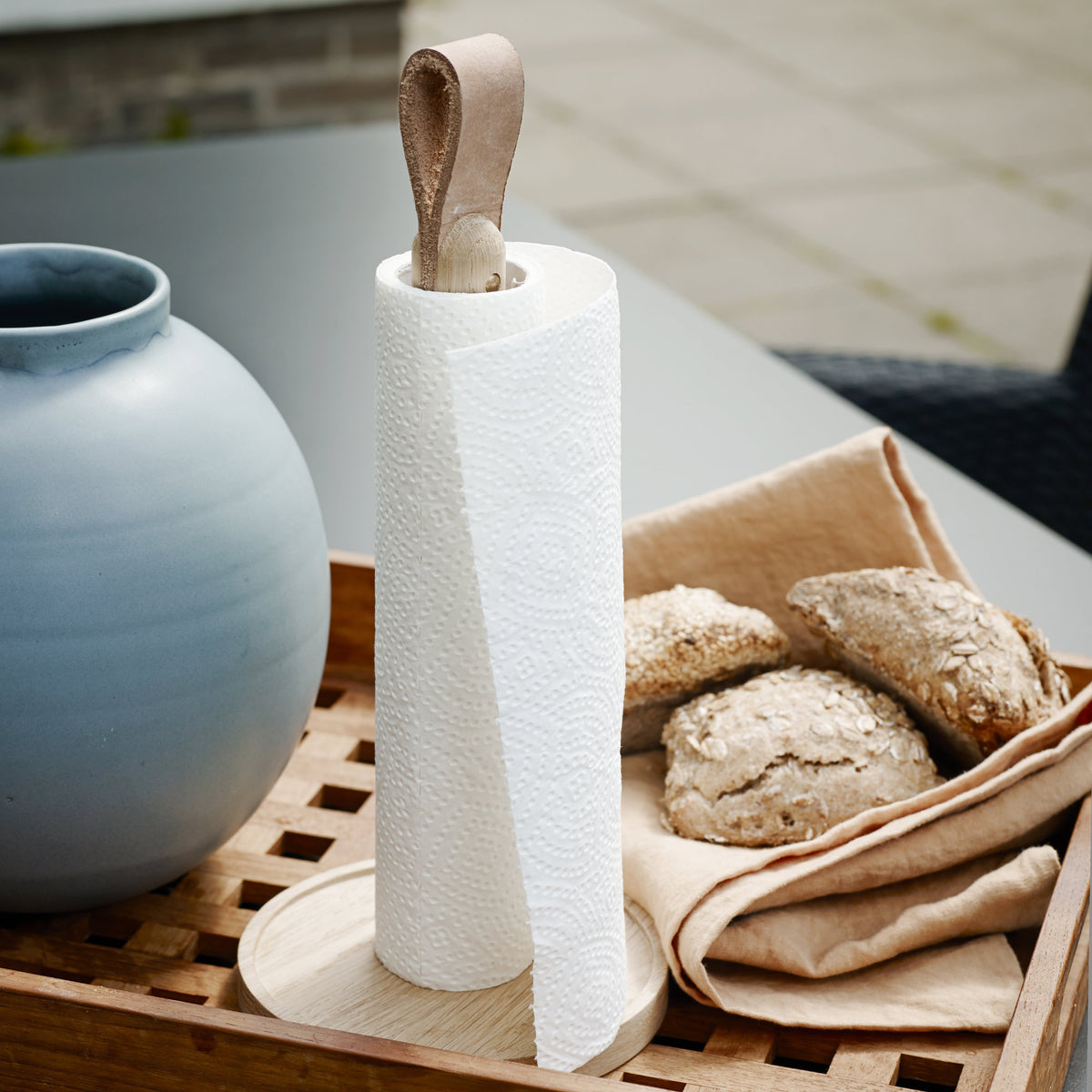 Norr Paper Towel Holder by Skagerak, showing norr paper towel holder in live shot.