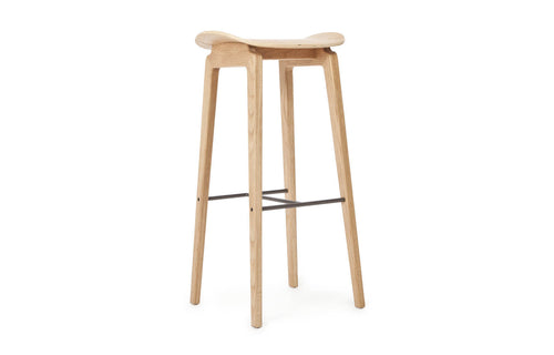 NY11 Bar Stool by Norr11 - Natural Solid Oak, No Upholstery.