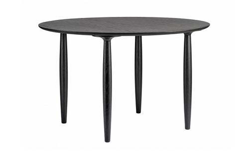 Oku Round Dining Table by Norr11 - Black Solid Oak.