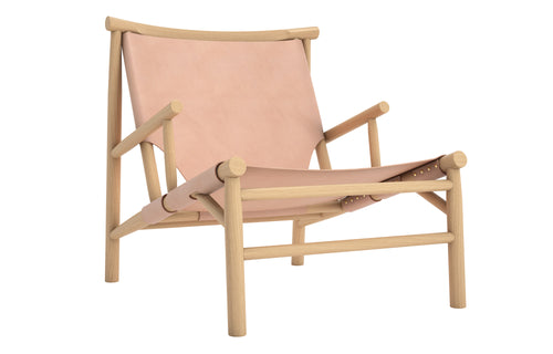 Samurai Chair by Norr11 - Natural Oak Frame/Nature Leather Seat & Back.