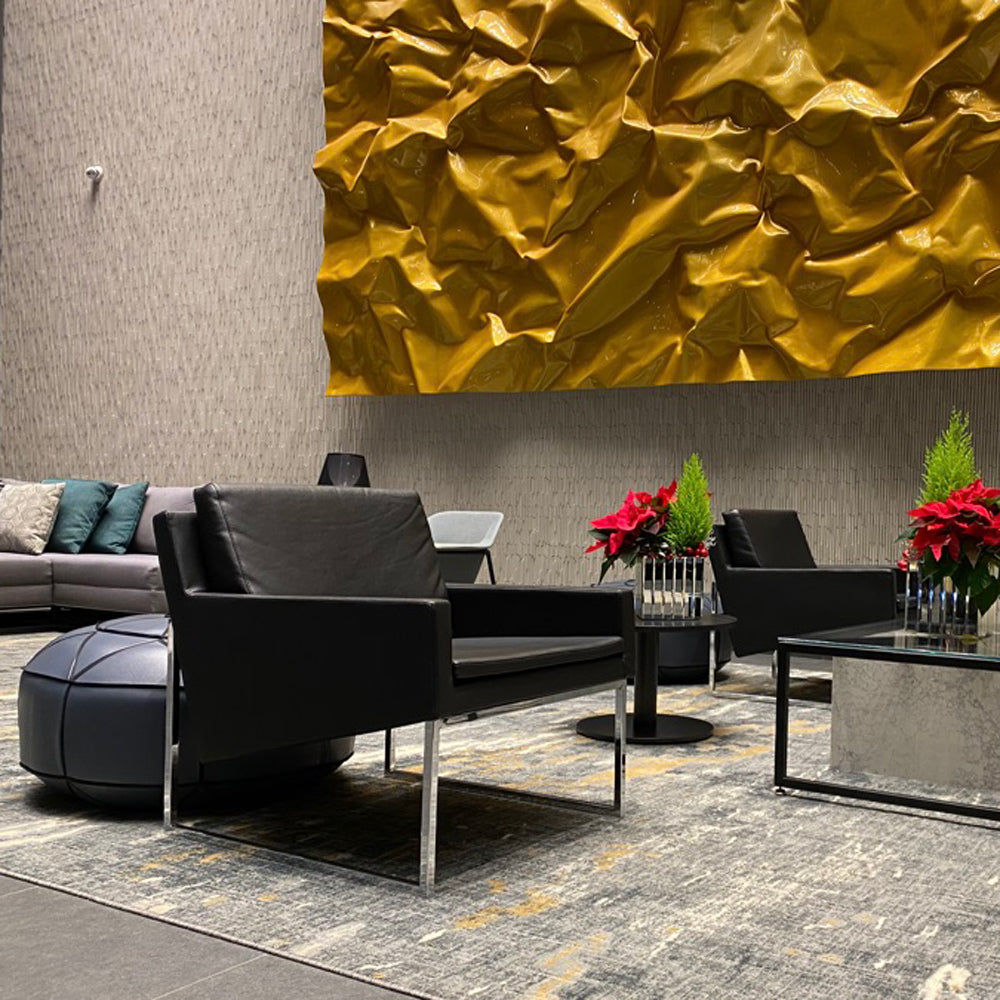 Nova Sled Armchair by SohoConcept, showing two nova sled armchairs in live shot.