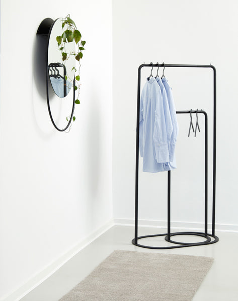 O&O Clothes Rack by Woud, showing o&o clothes racks in live shot.