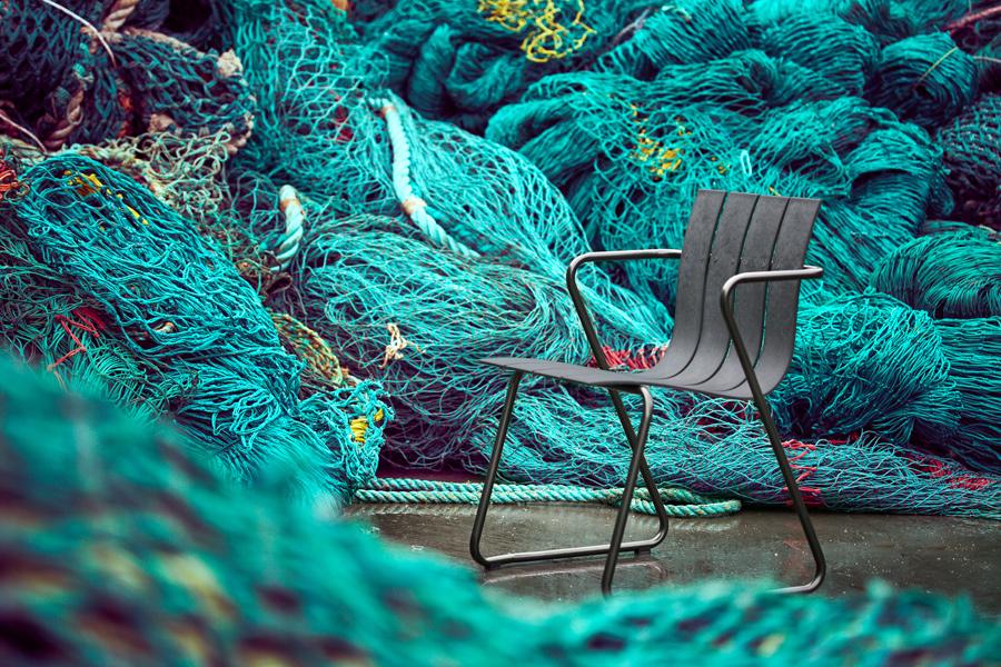Ocean Dining Chair by Mater, showing ocean dining chair in live shot.