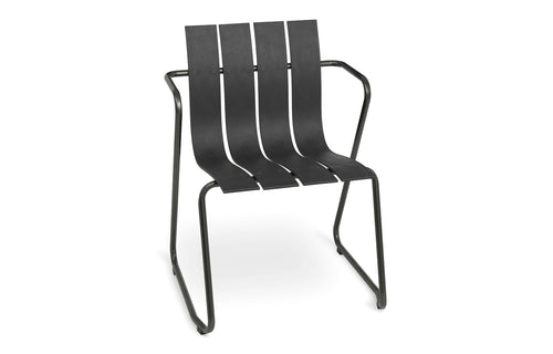 Ocean Dining Chair by Mater - Black Plastic Seat.