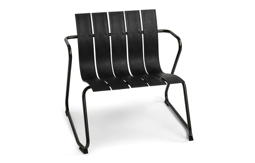 Ocean Lounge Chair by Mater - Black Plastic Seat.