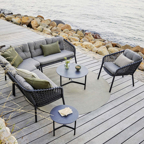 Ocean Outdoor Sectional by Cane-Line, showing ocean outdoor sectional in live shot.