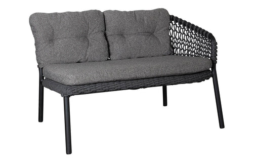 Ocean Outdoor Sectional by Cane-Line - Left Module, Dark Grey Wove Cushion Set.