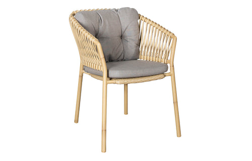 Ocean Stackable Natural/Aluminum Dining Chair by Cane-Line - Taupe Natte Set.