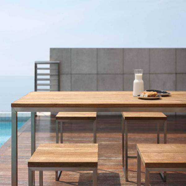 Oko Stool by Mamagreen, showing oko stools with table in live shot.
